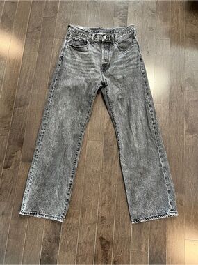 GAP Men's Washed Black Straight-Leg Jeans
